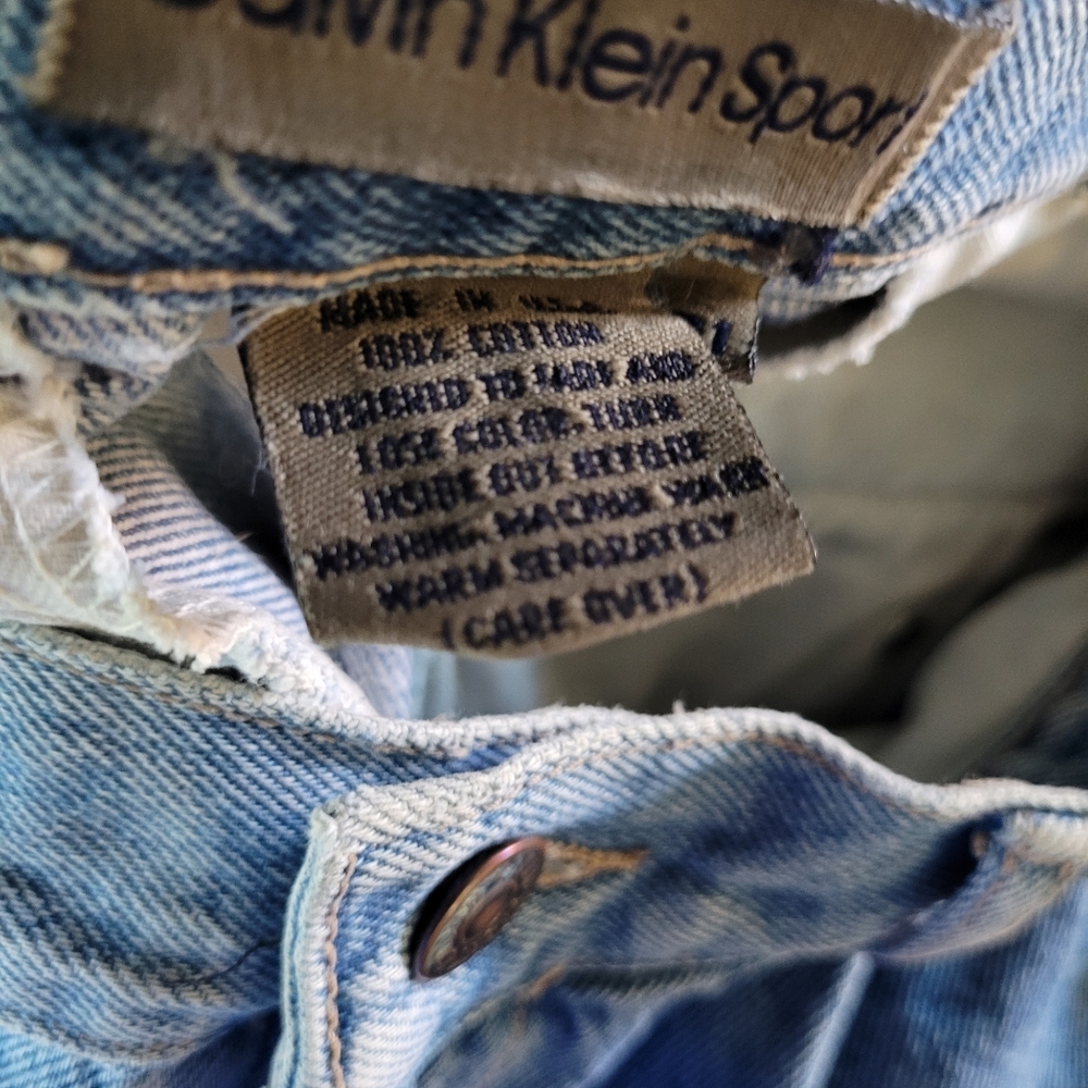 80s Calvin Klein Jeans Mens 31 Blue Denim Straight Leg Pleated 80s USA Made - Picture 11 of 13